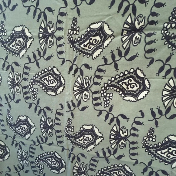Tululah Designs Green and Brown Block Print Tablecloth - Picture 5 of 9